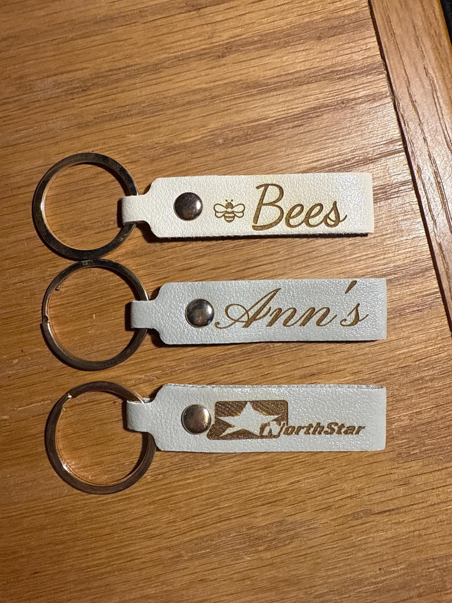 Personalized Vegan Leather Keychain: Custom Engraved Key Ring