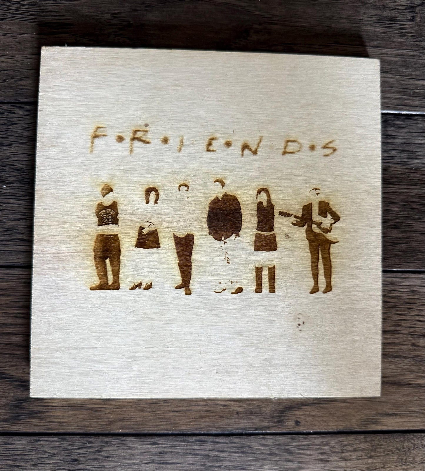 Custom Laser-Engraved Tic Tac Toe Board: Personalized Family Game