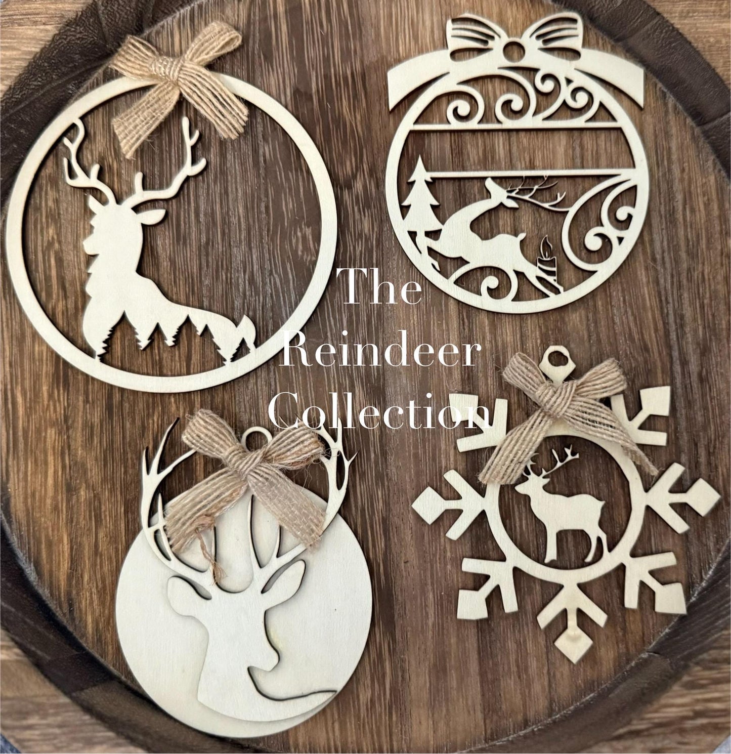 Laser Cut Wooden Christmas Ornament: Rustic Holiday Decor- Gift ready
