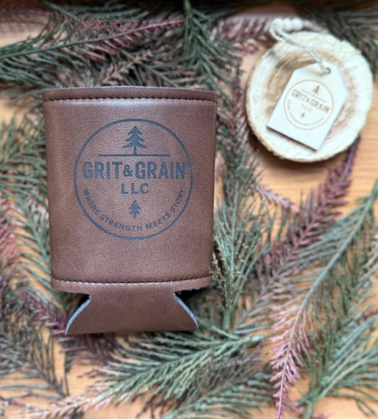 Custom Engraved PU Leather Can Cooler: Personalized Wedding & Business Gift