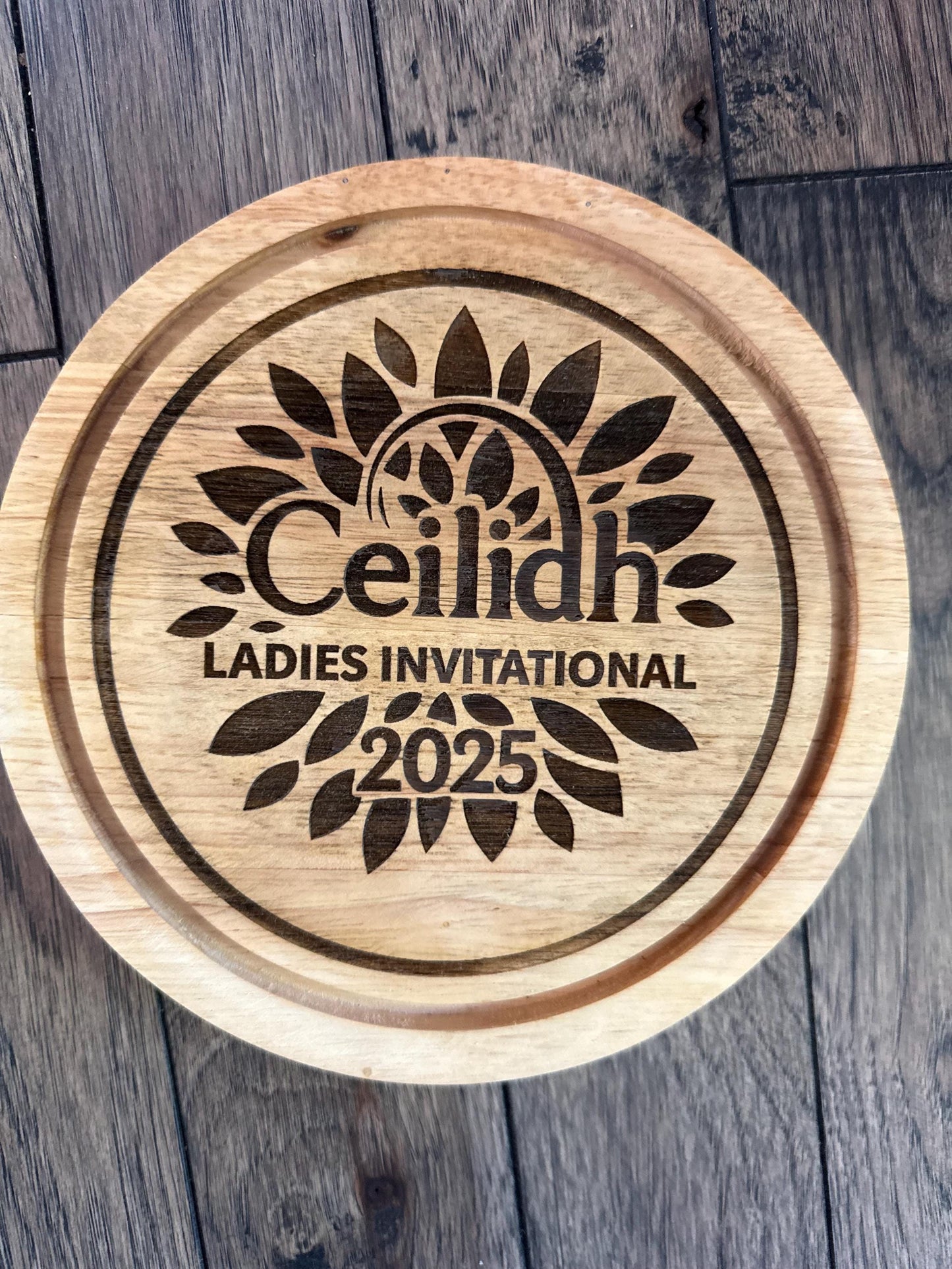 Personalized Wood Cheese Board Set: Engraved Charcuterie Board with Hidden Utensils