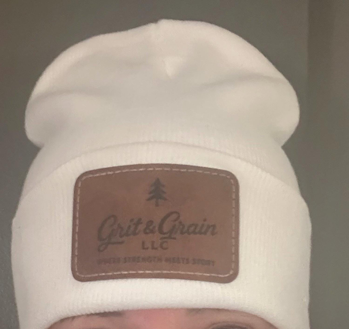 Custom Leather Patch Stocking Hat | Personalized Logo Beanie | Laser-Engraved Winter Hat | Bulk Orders Available