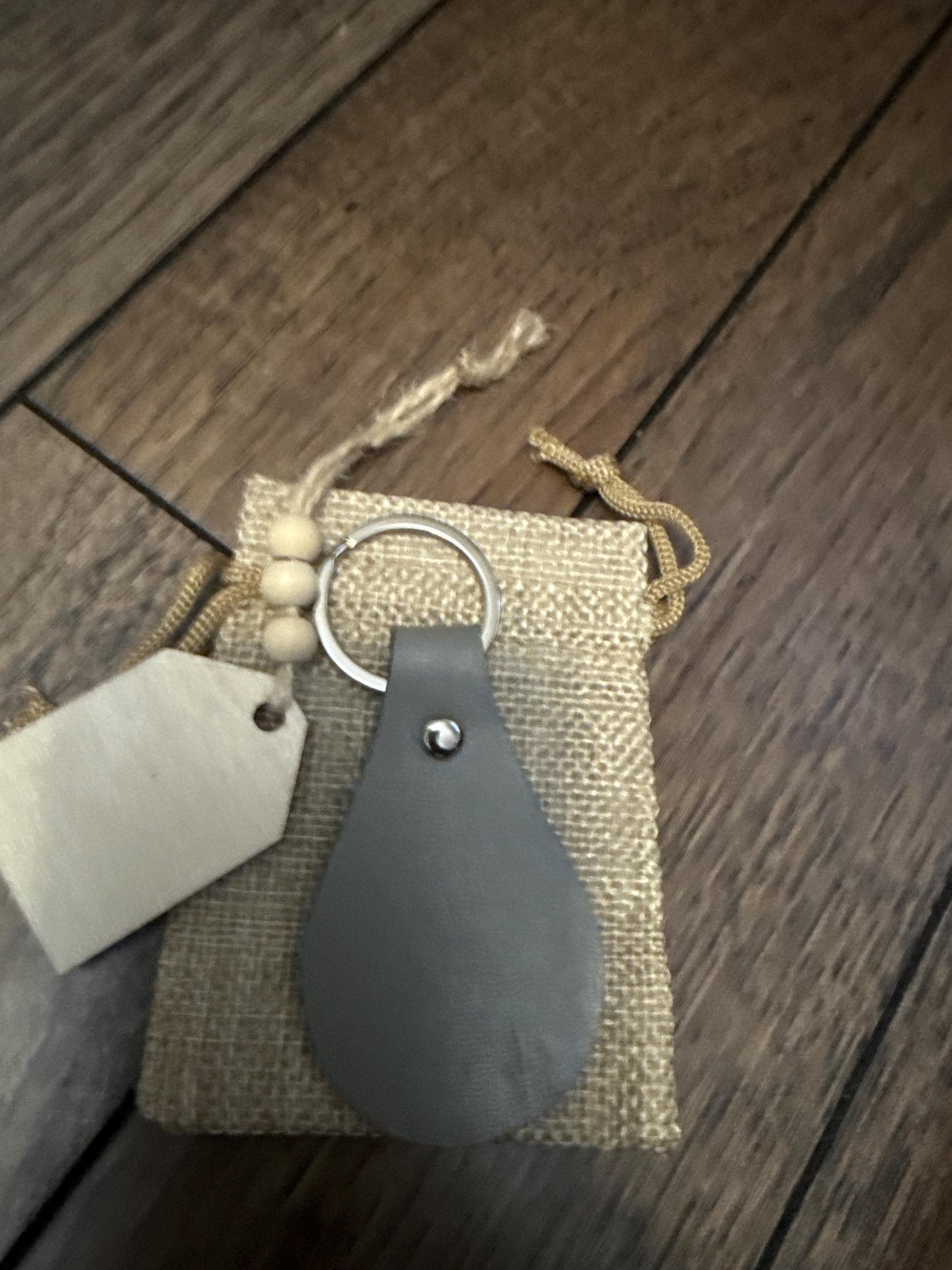 Personalized PU Leather Keychain: Custom Engraved Monogram - Grit & Grain