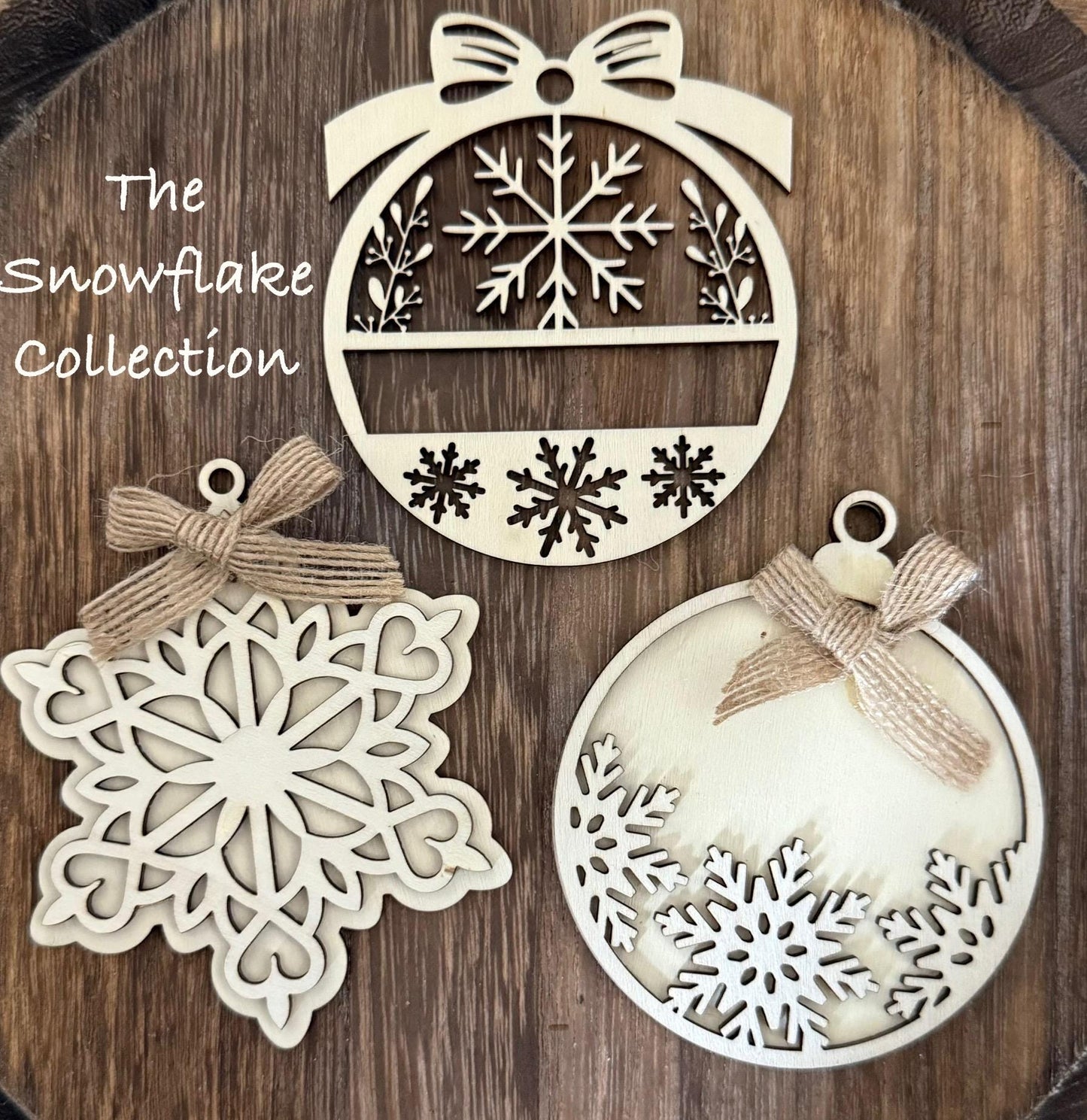 Laser Cut Wooden Christmas Ornament: Rustic Holiday Decor- Gift ready