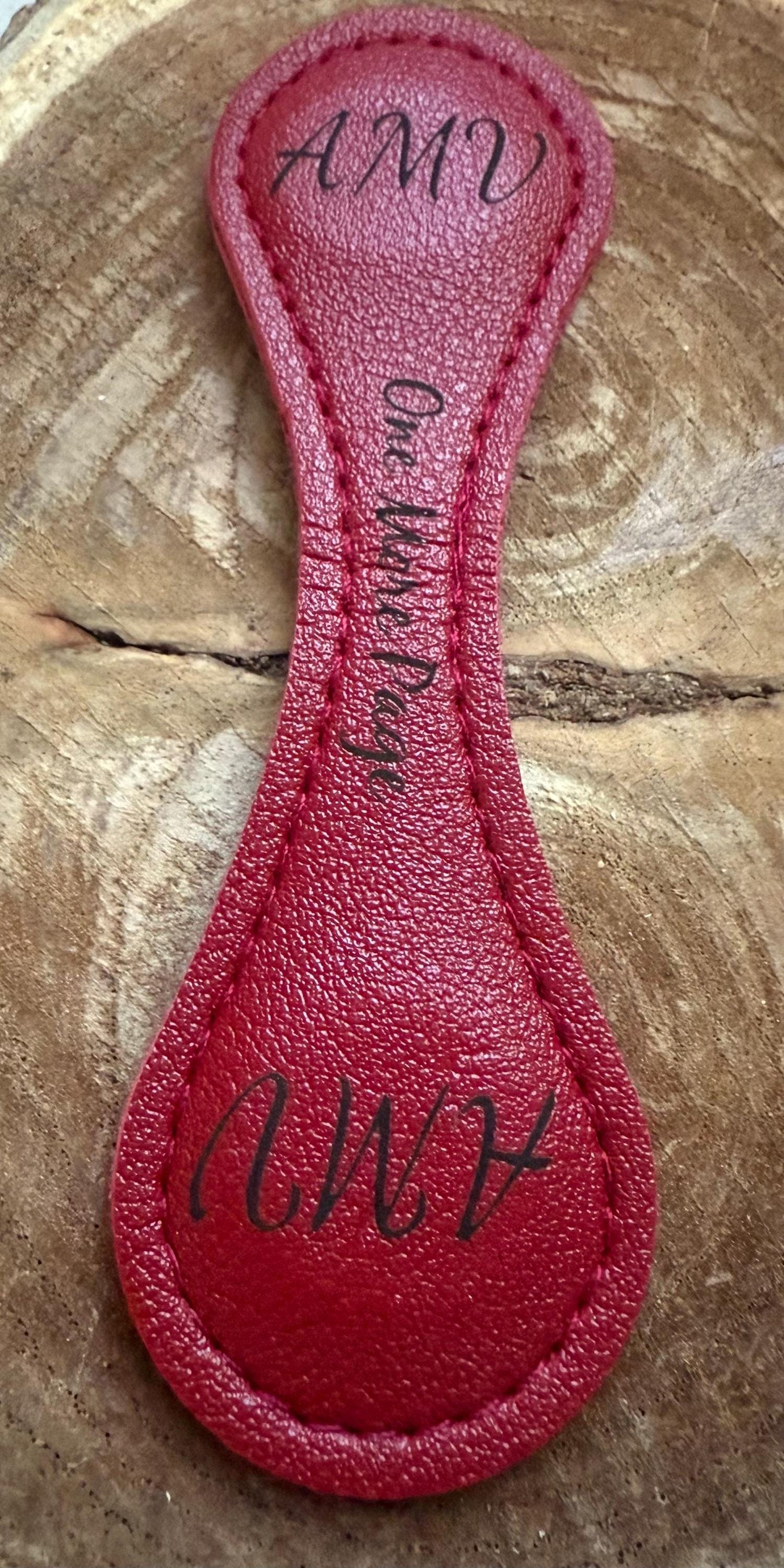Personalized Faux Leather Magnetic Bookmark: Custom Engraved Gift