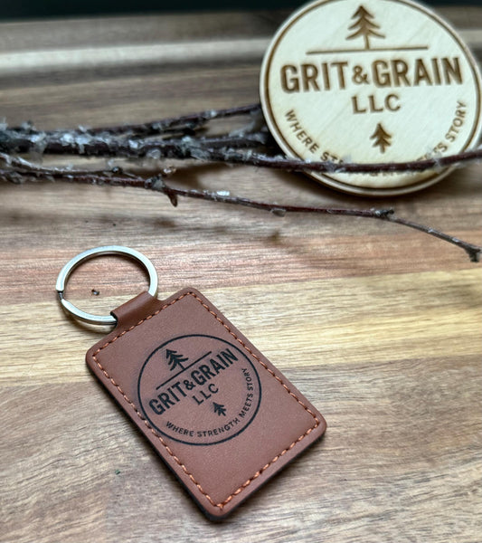Logo Faux Leather Keychains – Branded Company Gifts, Ranch Tags, Business Giveaways