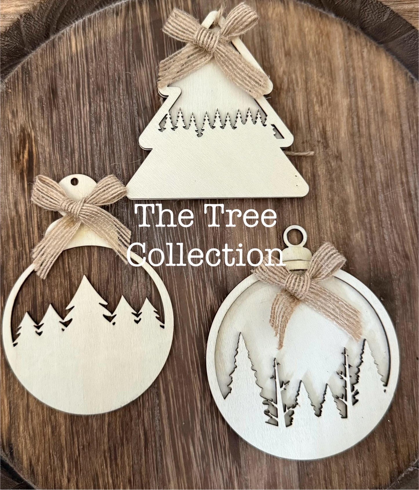 Laser Cut Wooden Christmas Ornament: Rustic Holiday Decor- Gift ready