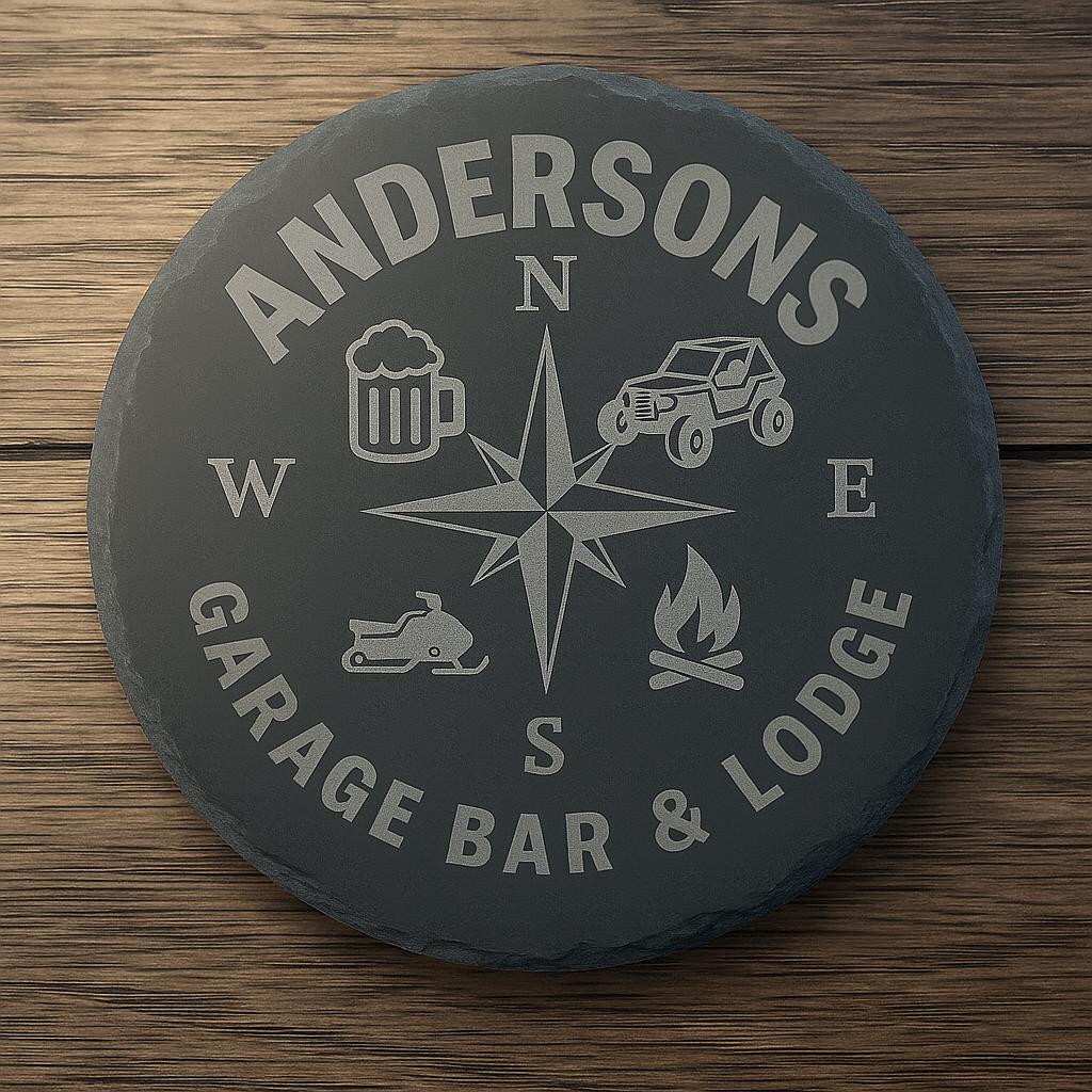 Custom Engraved Coaster Set / Personalized Drink Coasters / Wedding + Housewarming Gift / Bulk Coasters Available