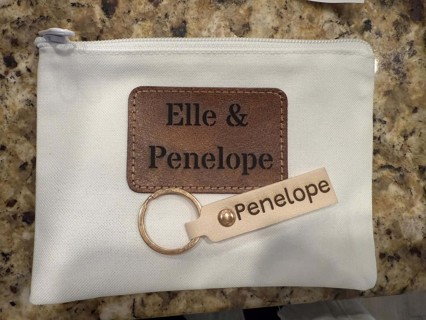 Personalized Vegan Leather Keychain: Custom Engraved Key Ring