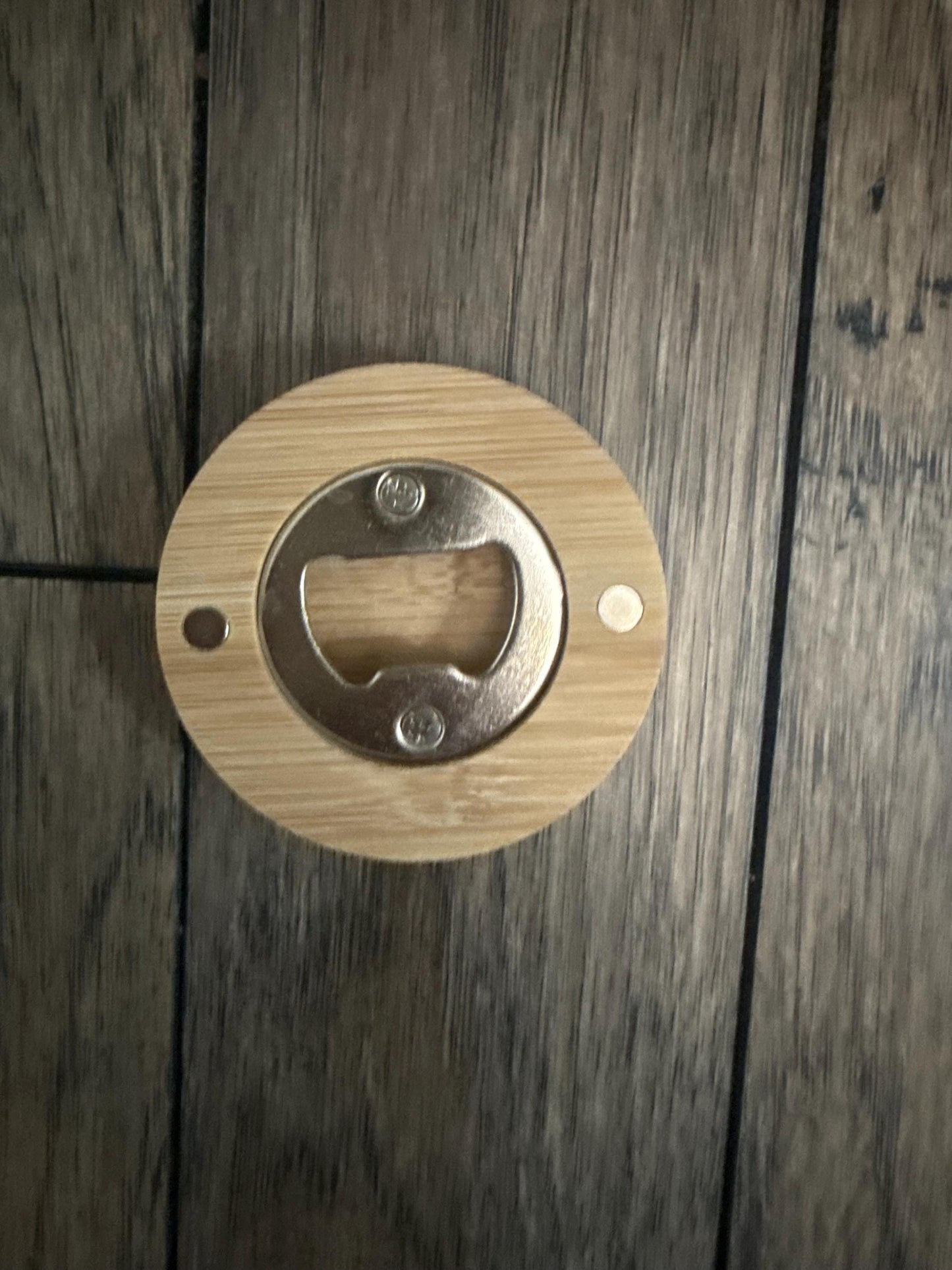 Custom Engraved Bamboo Magnetic Bottle Opener: Rustic Groomsmen Gift