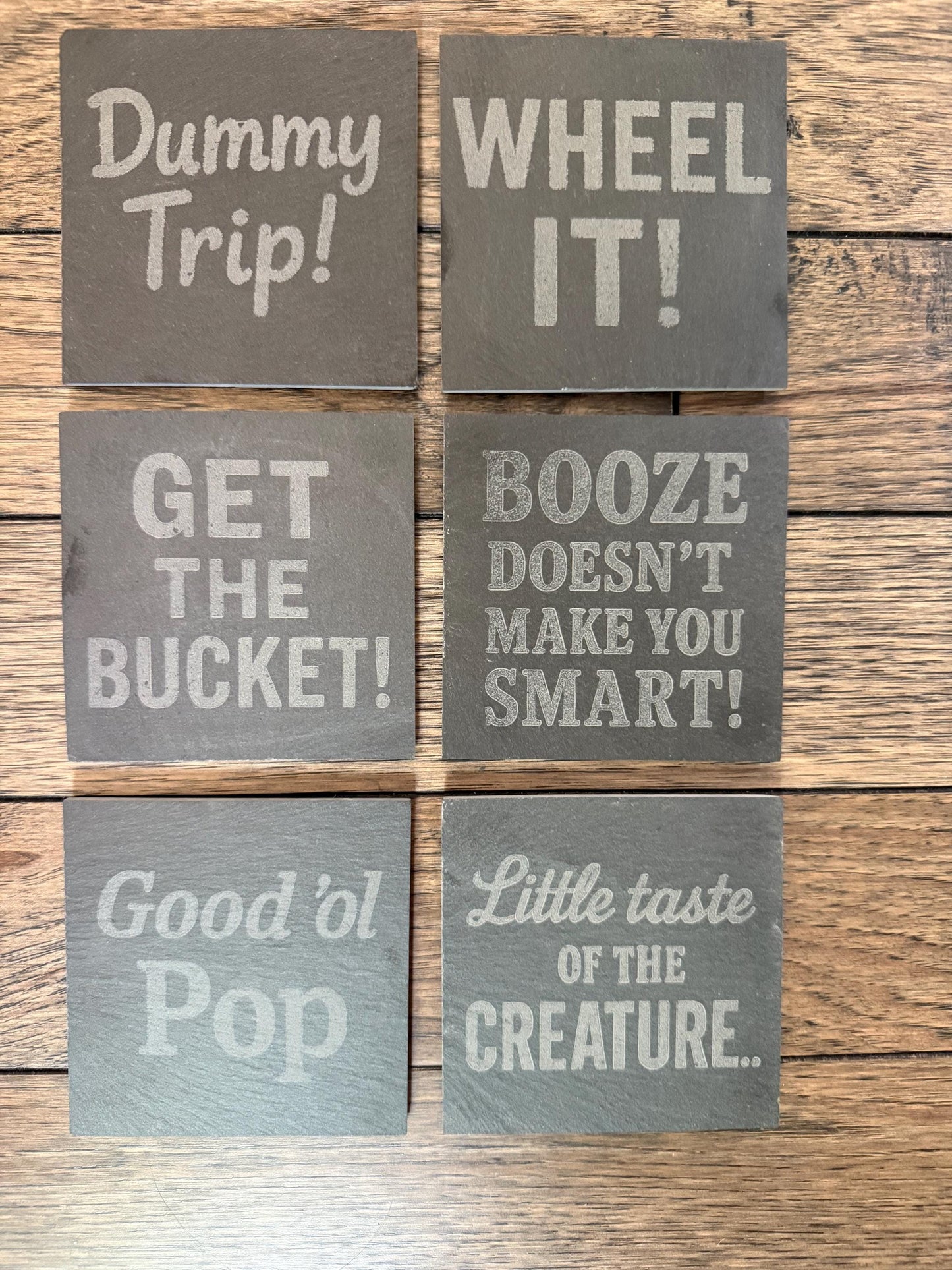Custom Engraved Coaster Set / Personalized Drink Coasters / Wedding + Housewarming Gift / Bulk Coasters Available