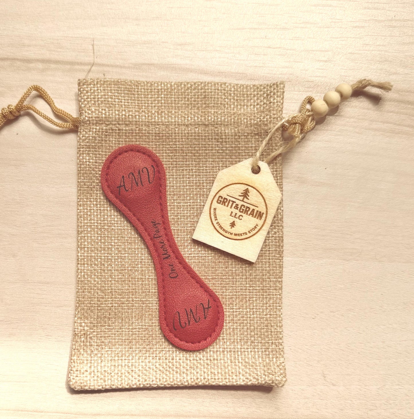 Personalized Faux Leather Magnetic Bookmark: Custom Engraved Gift