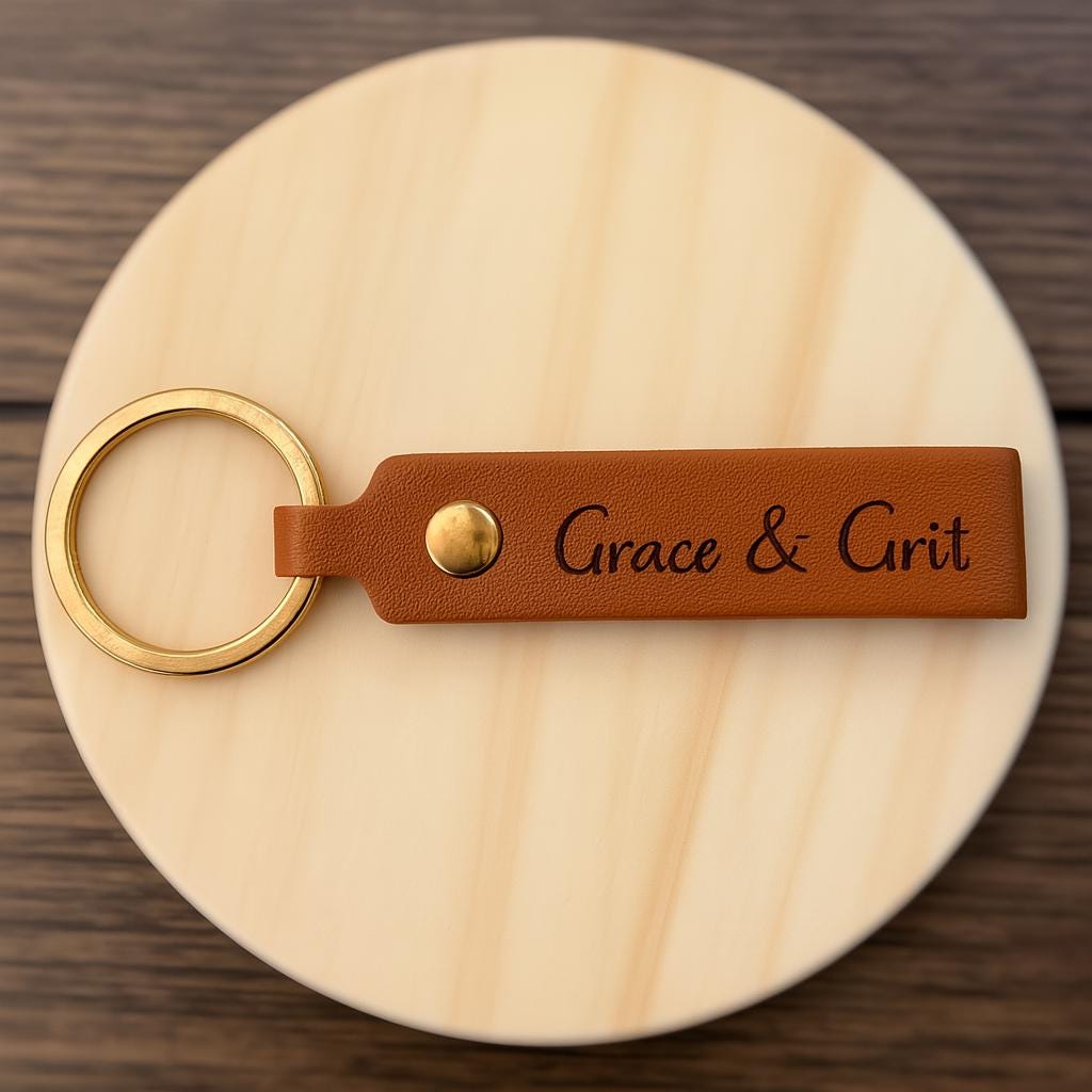 Personalized Vegan Leather Keychain: Custom Engraved Key Ring