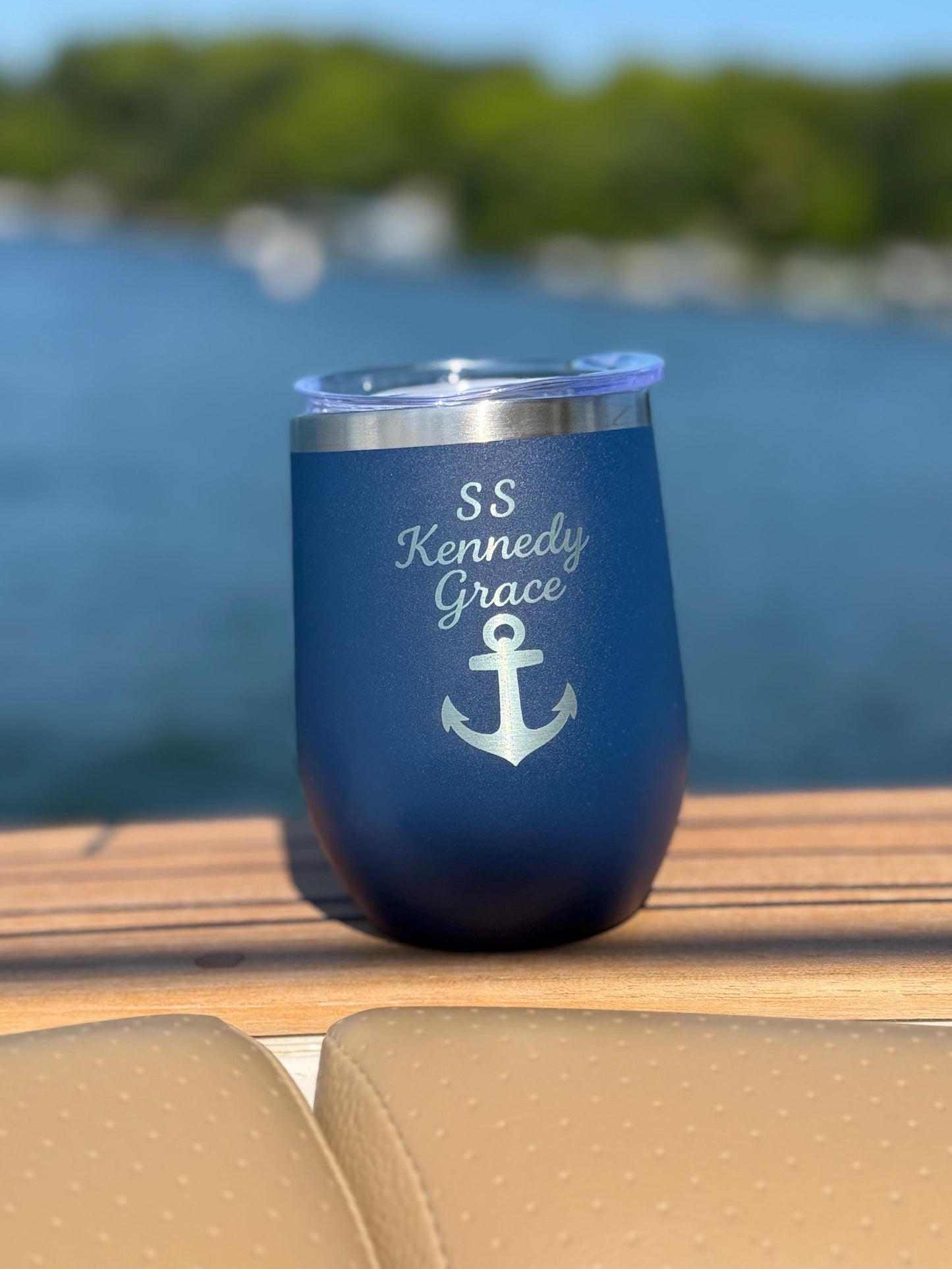 Custom Engraved Wine Tumbler – Personalized Stainless Steel Insulated Cup with Lid