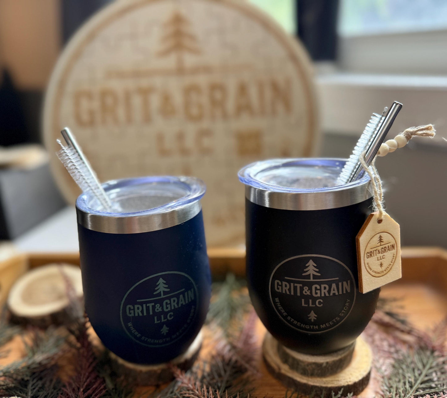 Custom Engraved Wine Tumbler – Personalized Stainless Steel Insulated Cup with Lid